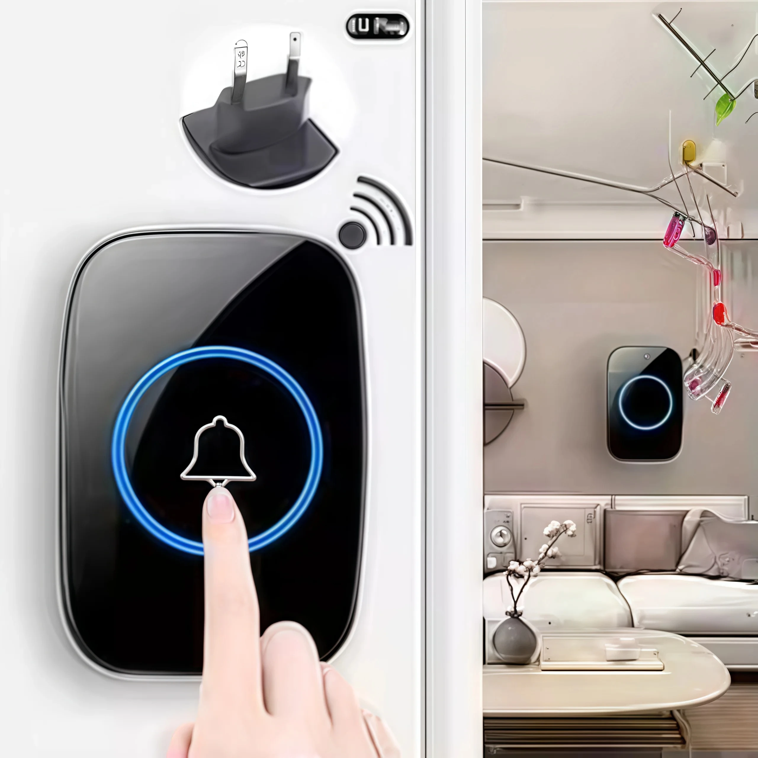 Smart Wireless Doorbell – Waterproof, 150M Range, Battery-Powered, Long-Distance