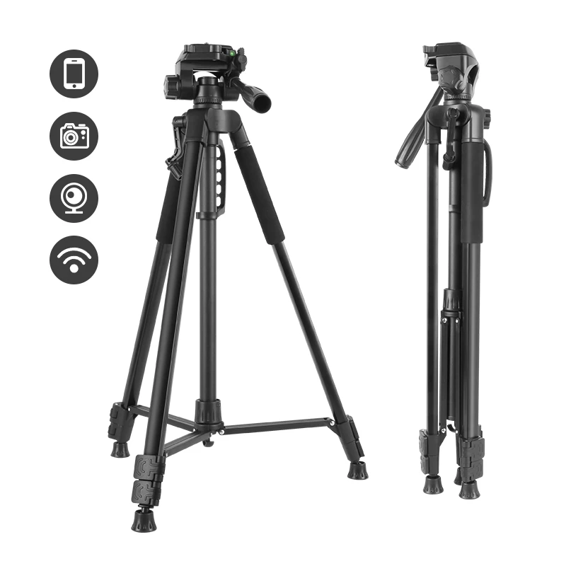 Camera Tripod 168cm, Professional Adjustable Aluminum Alloy Mobile Phone Tripod With Carry bag And Bluetooth, For Phone/Cameras