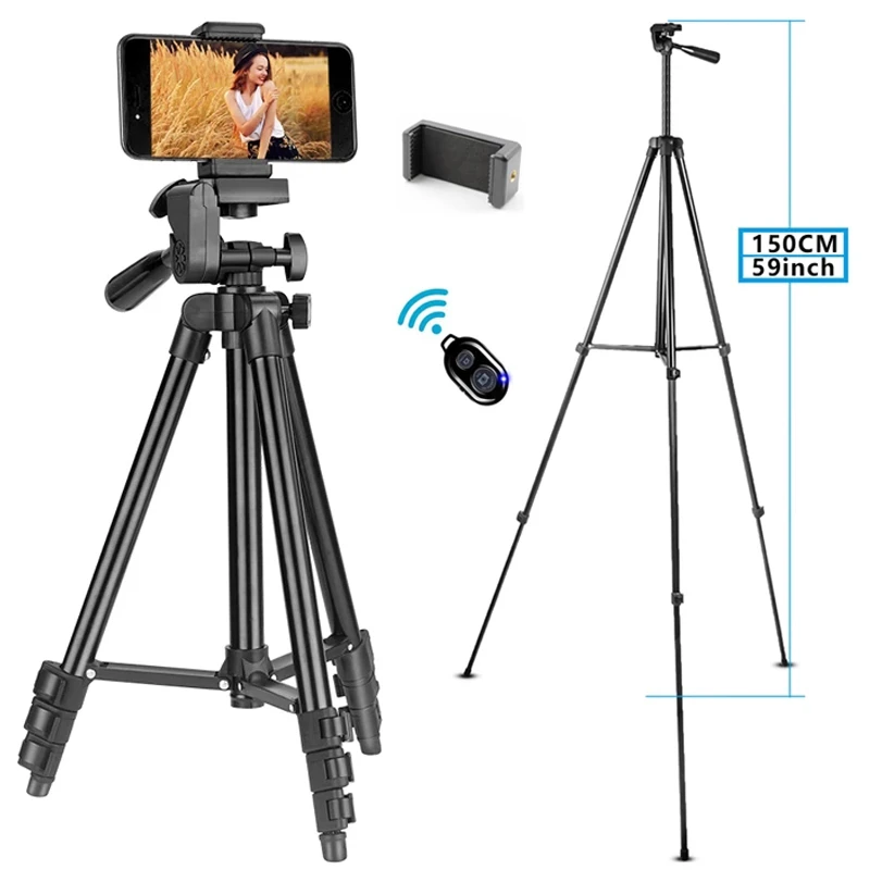 103cm Lightweight Camera Tripod For Mobile Tripod Camera Portable SLR Bluetooth-compatible Desktop Cam Stand Monopod Smartphone