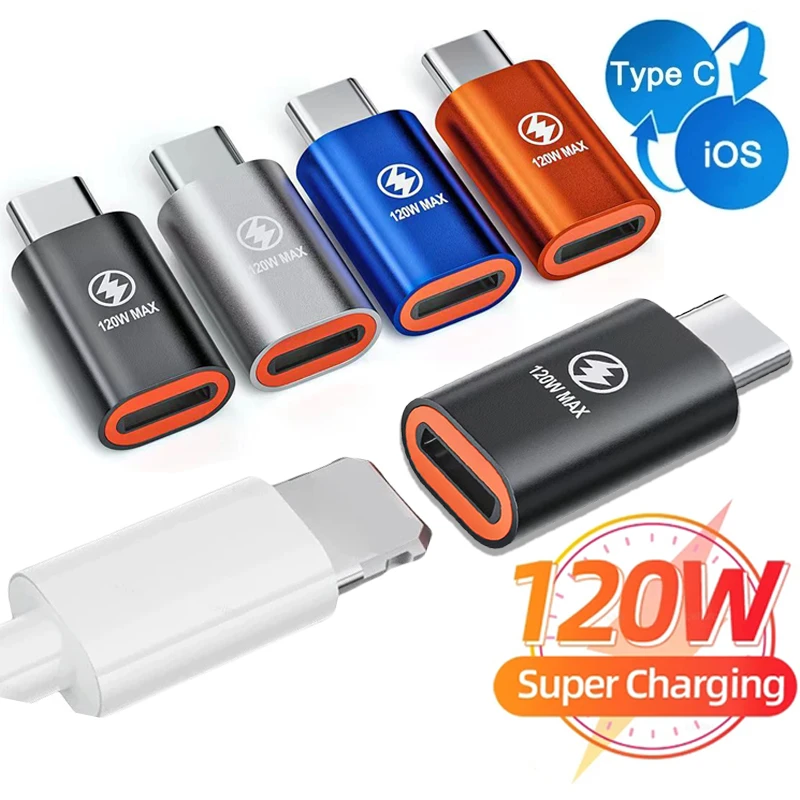 1-3Pcs Type C Adapter PD 120W IOS Lightniing Female To USB C Male Fast Charging Converter For iPhone 15 14 13 iPad Pro Samsung