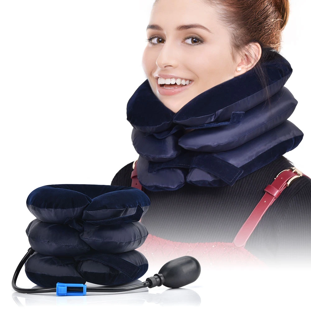 Cervical Traction Neck Inflatable Pillow Massage Device Support Kit Stretcher Ad