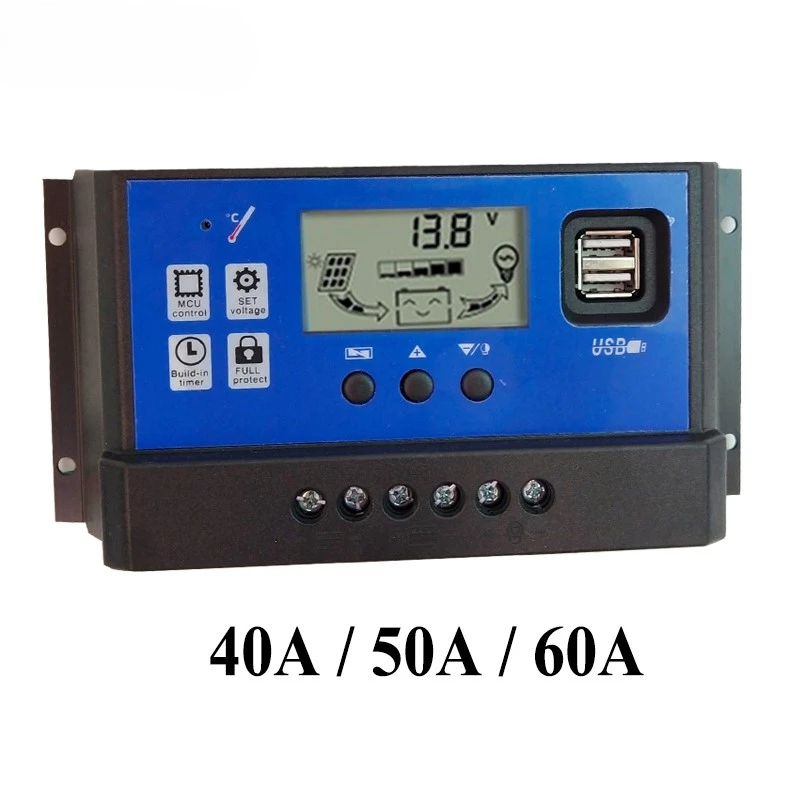 Solar Panel Controller 10A20A30A 12V24V Auto Battery Charge Regulator PWM Contro