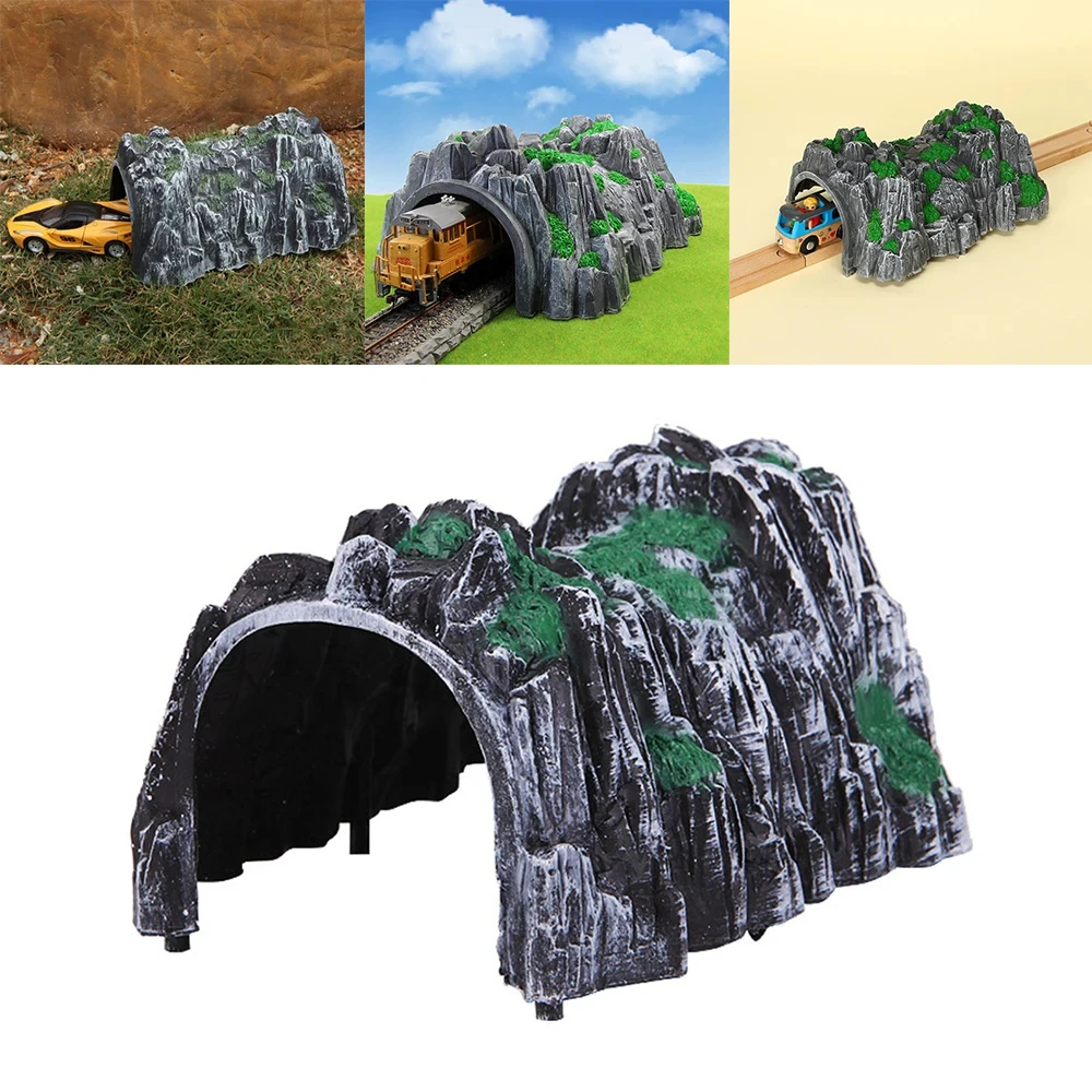 1:87 HO Scale Model Train Railway Simulation Cave Tunnel Wooden Track Railroad Mountains Train Sand Table Model Scenery Layout