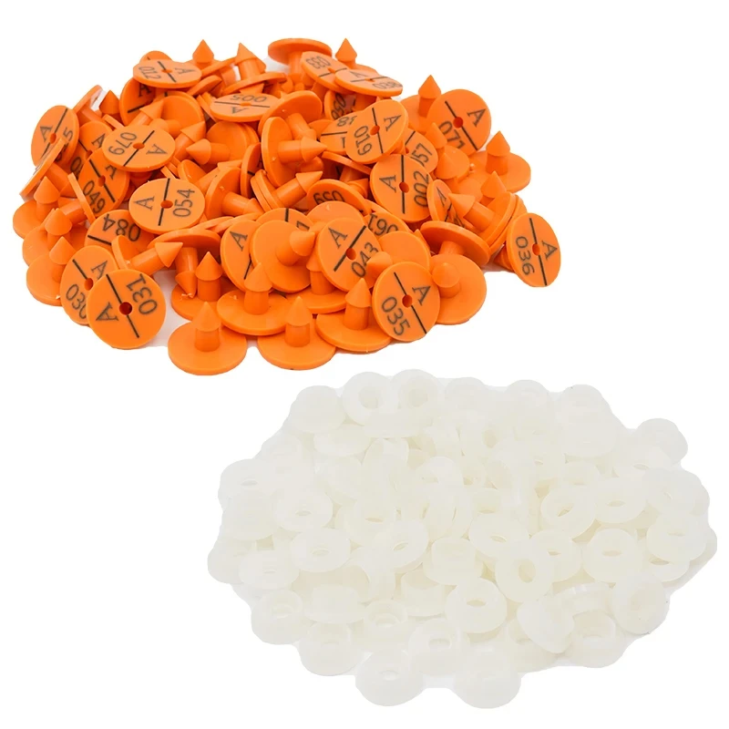 100pcs Rabbit Ear Tag With The Word Ear Laser Typing Copper Head Earrings 4 Colour Farm Animal Goat Pig Identification Card