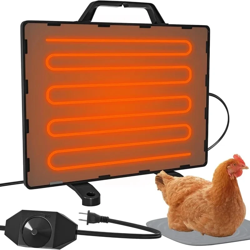 Chicken Coop Heater with Temperature Adjustable, 140w Radiant Heat Flat Panel Chicken Heater, Safety & Energy Efficient Design