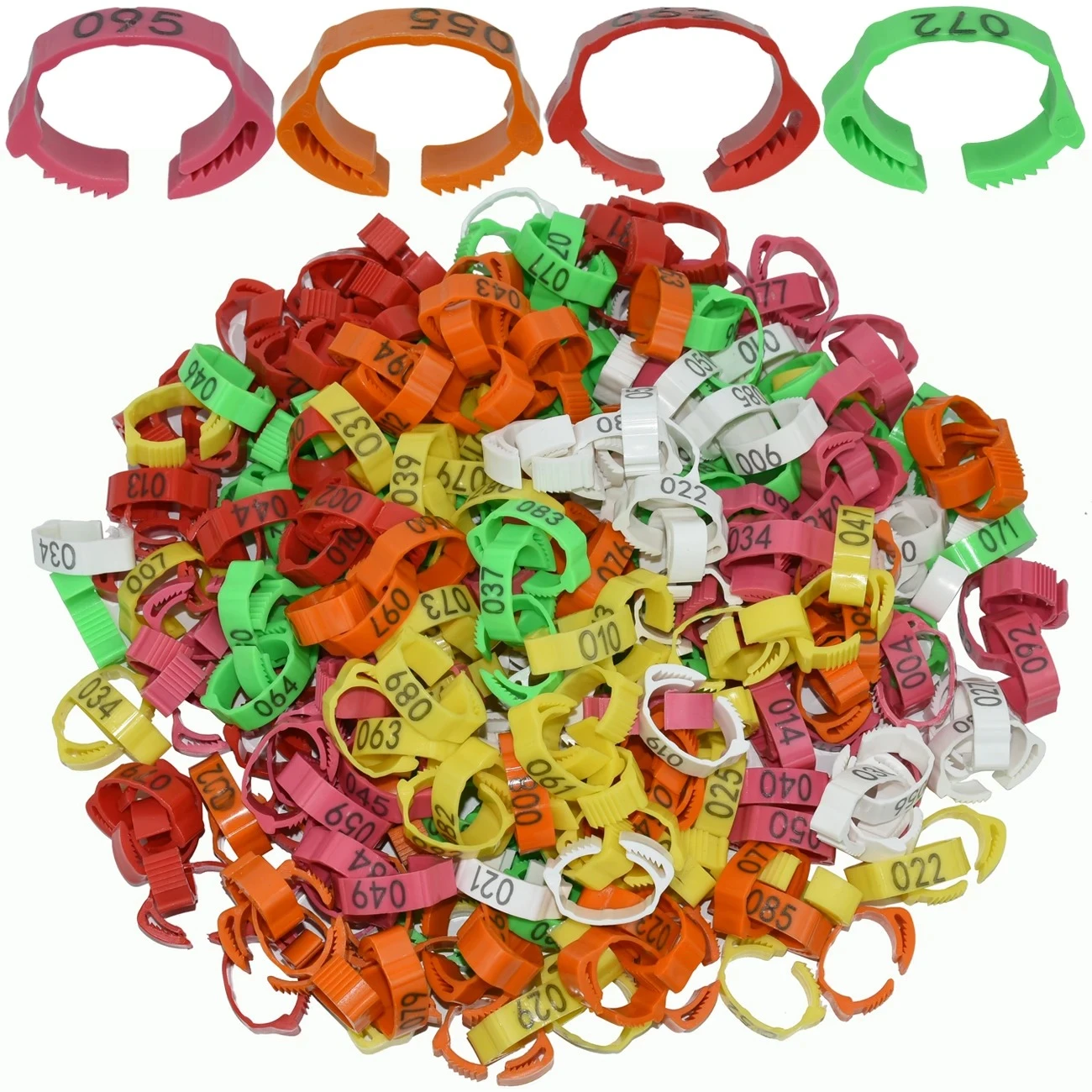 30pcs Plastic Poultry Leg Ring Buckle Snap Ratchet Clip Adjustable Size Digital Chicken Foot Label Duck Goose Farm Equipment