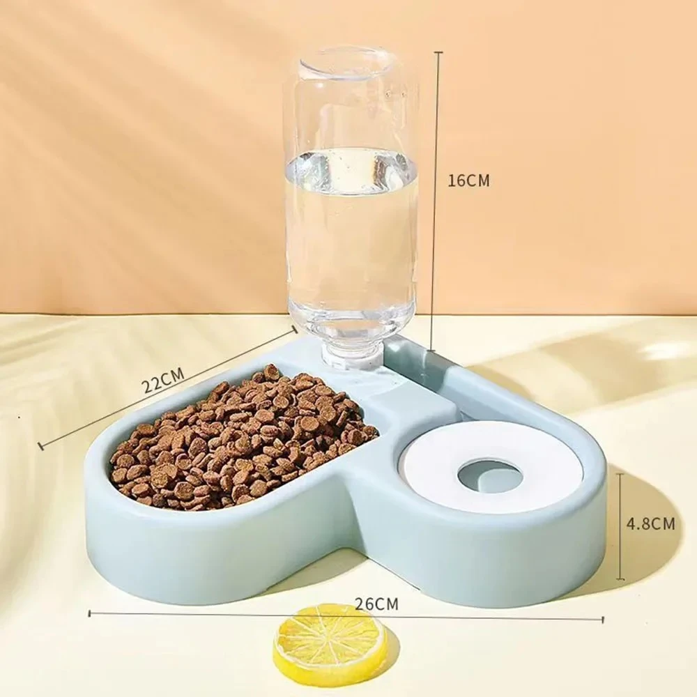 Corner Pet Bowl Cat Automatic Water Feeder Moisture-proof Cat Feeding Bowl with Water Dispenser Dog Cat Drinking and Feeding