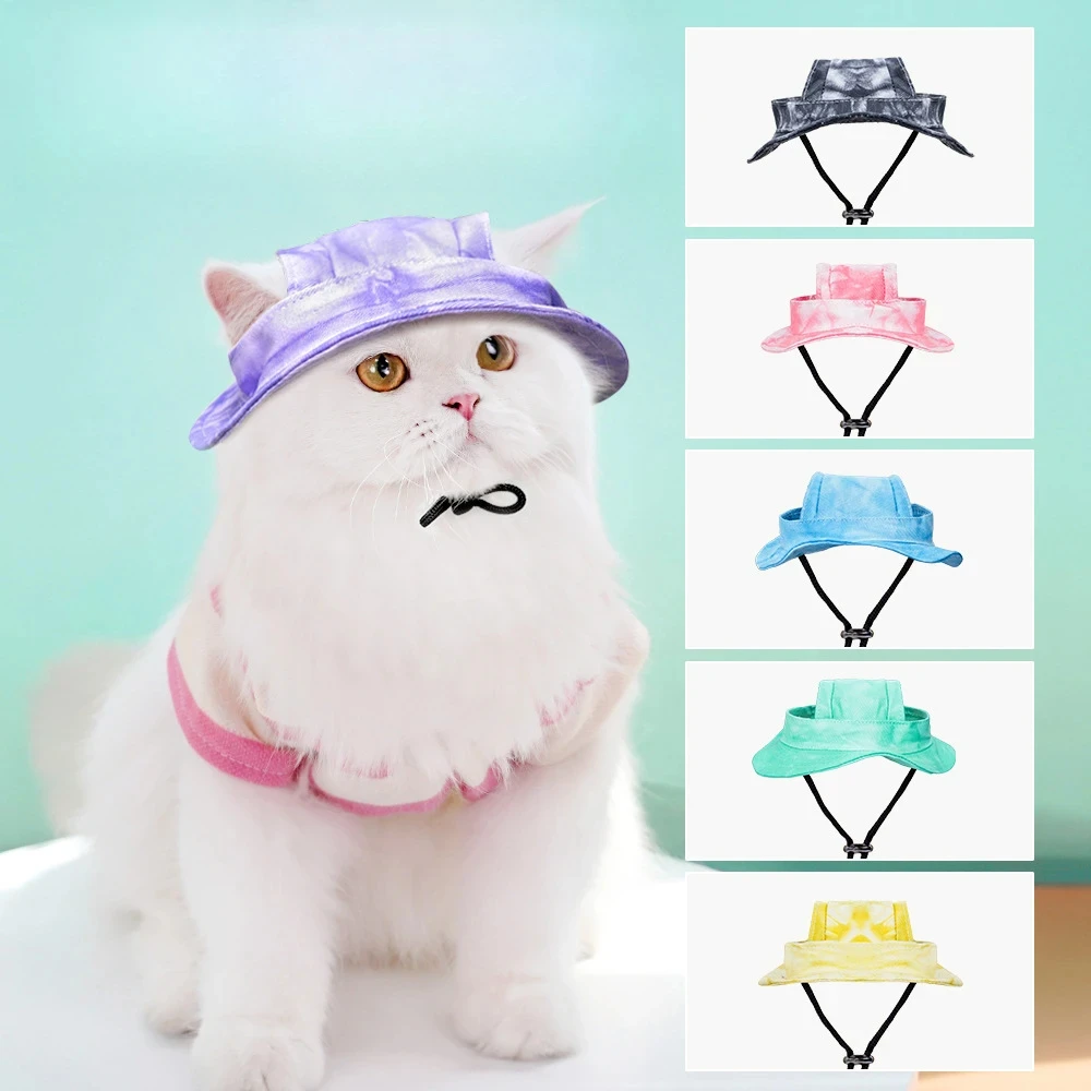 Pet Hats Cat Hat with Ear Holes Sunscreen Baseball Cap for Large Medium Small Dogs Summer Cat Cap Sun Hat Outdoor Hiking Hat