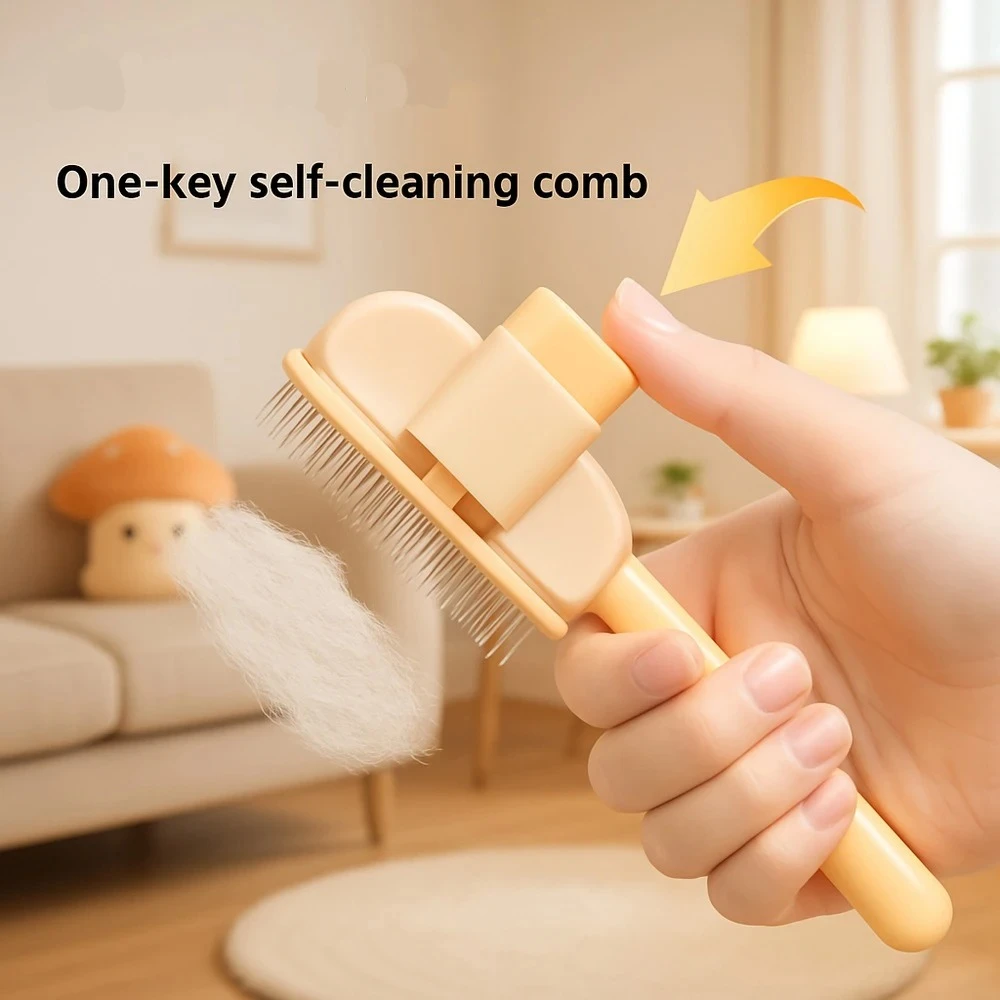 Dog Comb Pet Hair Remover One Button Dogs Brush Self-cleaning Cat Brush Massage Combs for Dog Grooming Brushes for Pet Products