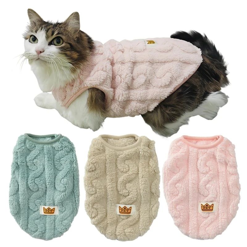 Winter Warm Cat Clothes Cozy Fleece Vest Sweater For Small Medium Dogs Cats Vest Jacket Puppy Kitten Costume Pet Sphynx Outfits