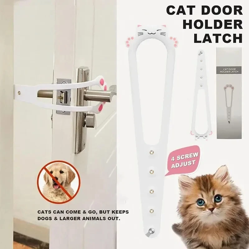 Pet Cat Door Holder Latch Prevents Dogs From Entering Plastic Adjustable Elastic Gate Lock Flex Latch Strap Keep Dog Out