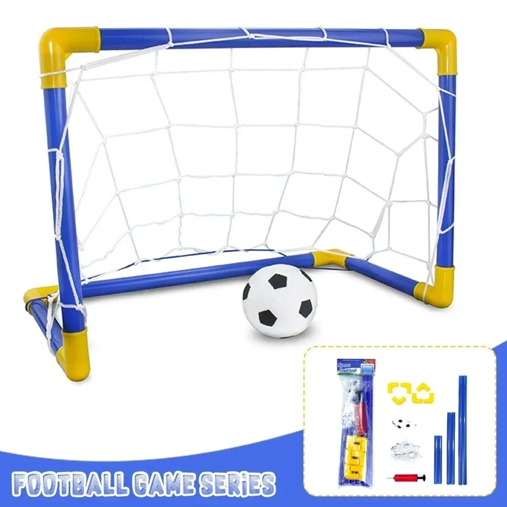 Mini Folding Soccer Goal Net Inflatable Sport Toys Indoor Outdoor Plastic Football Post Frame Set for Kids Team Games