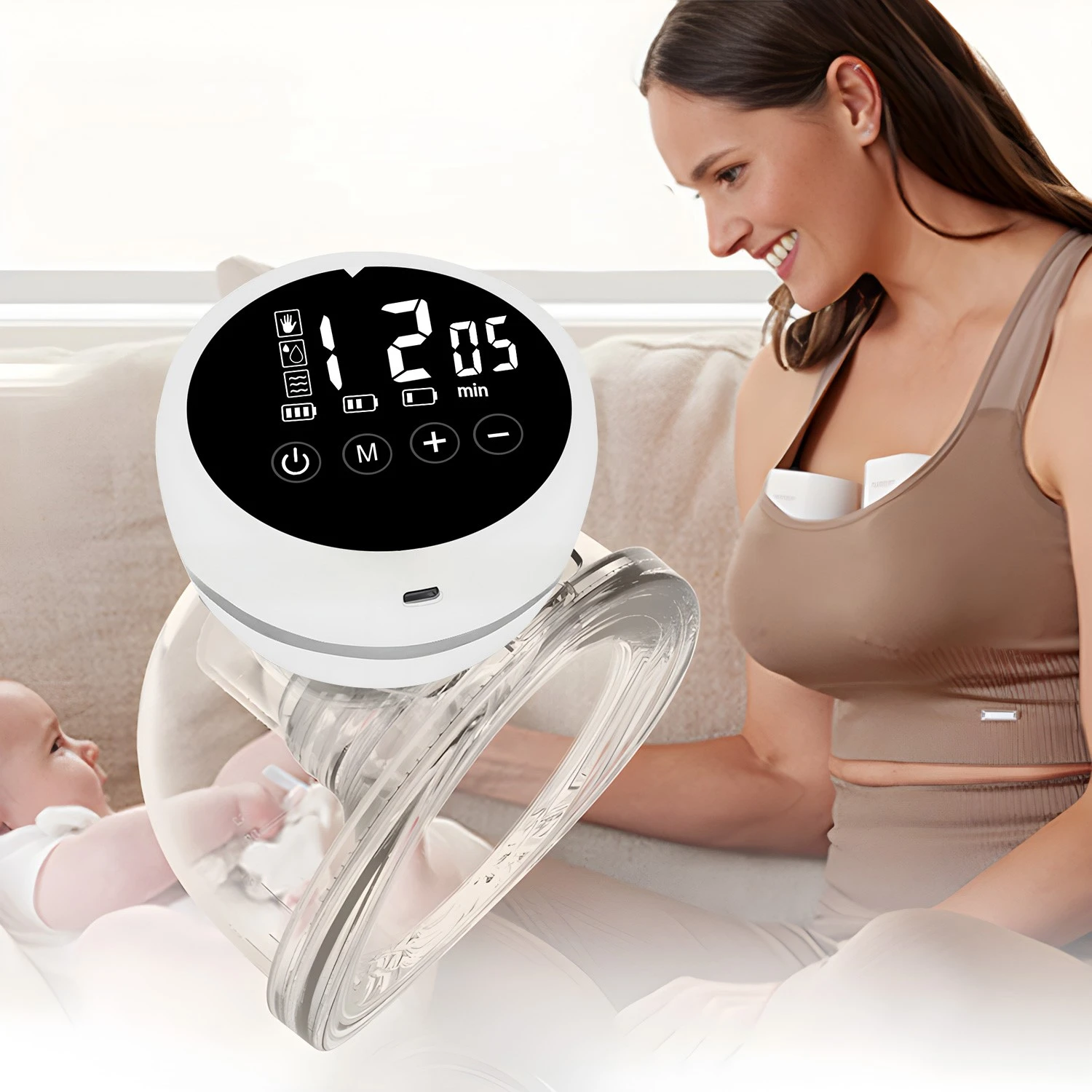 Wearable Breast Pump Electric Fully Automatic Integrated Breast Pump Portable Breast Pump Breast Milk Collection Feeding