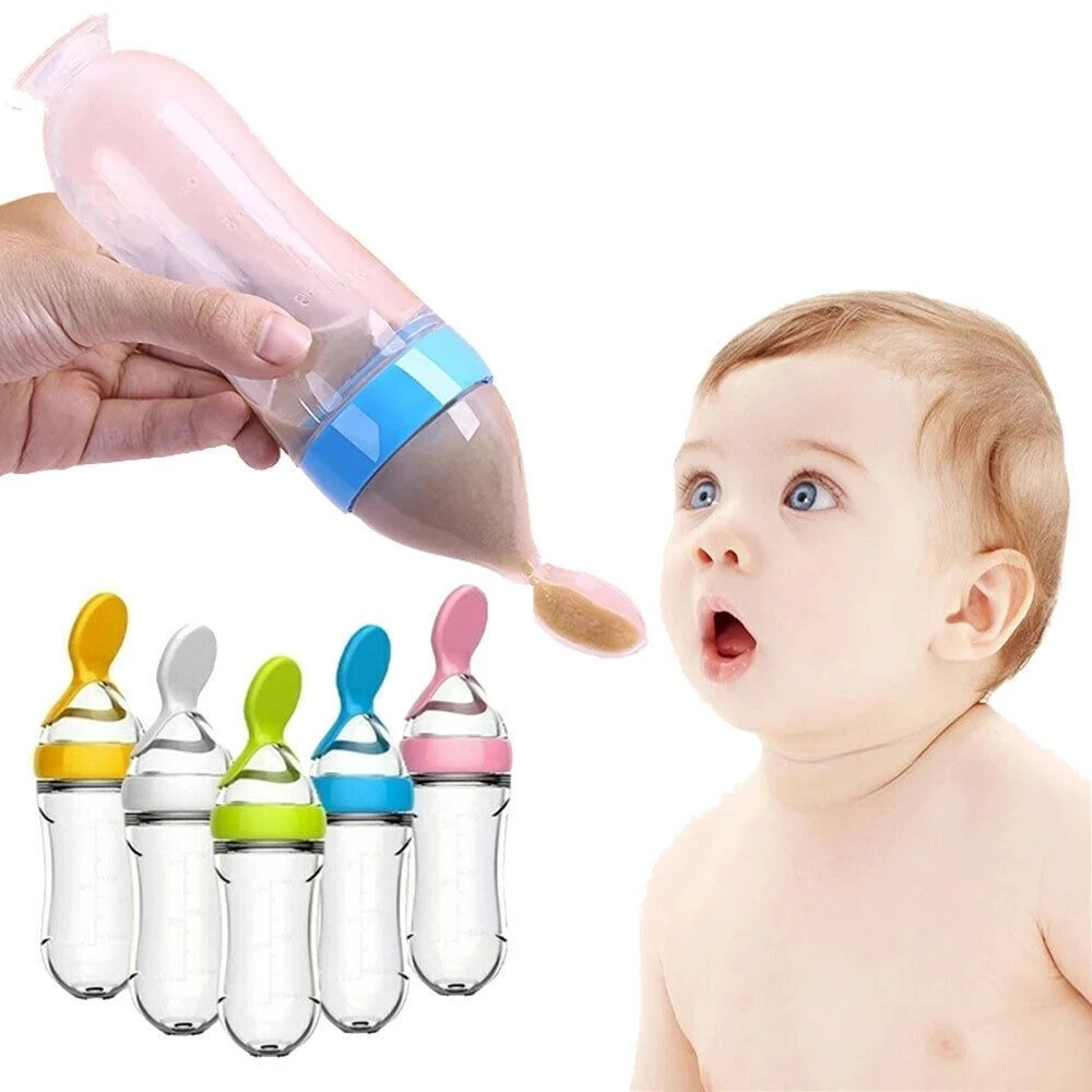 Spoon Feeding Bottle Squeezing Silicone Supplement Feeder Training Cereal Milk Bottle Newborn
