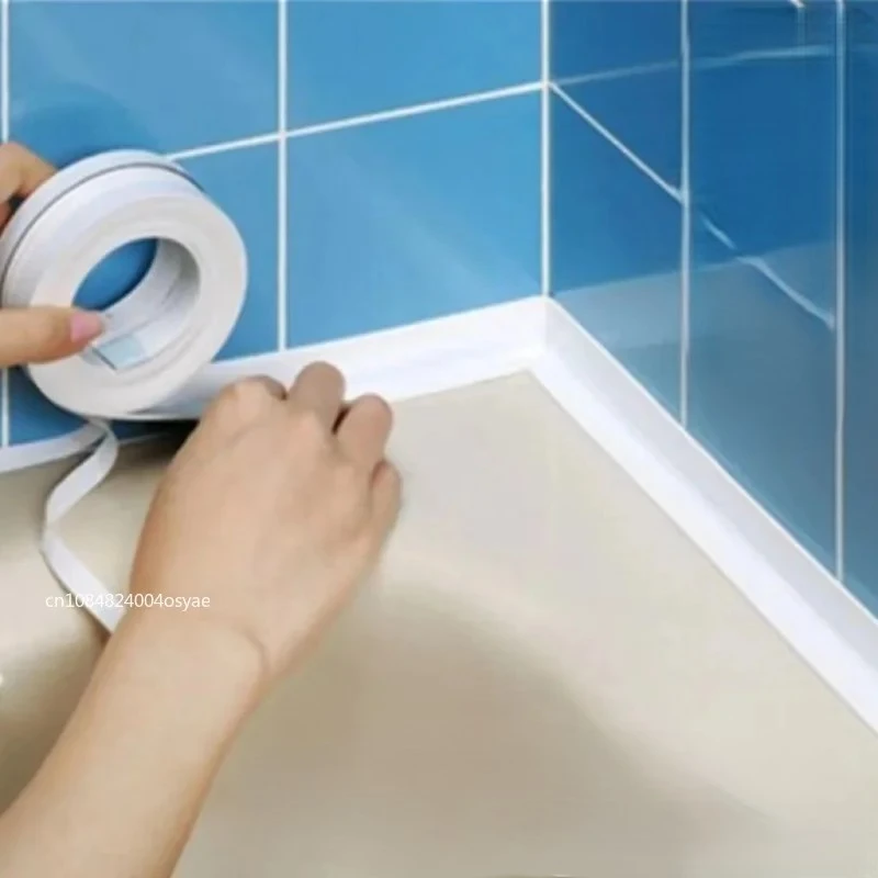 1 Roll PVC Sealing Tape for Bathroom Kitchen Caulk Strip Tape Self Adhesive Waterproof Wall Stickers Mold Proof Sealing Tapes