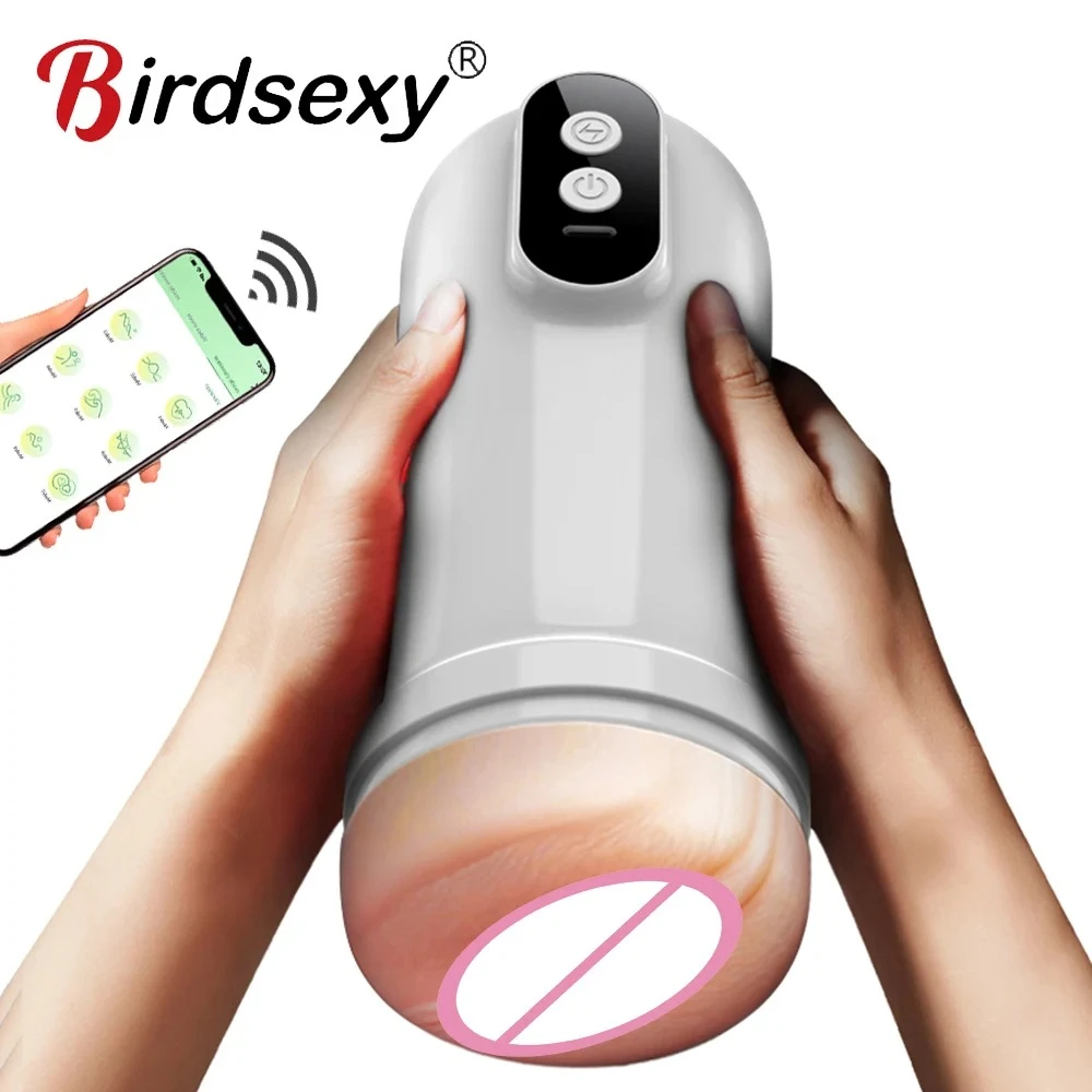 APP Remote Automatic Sucking Male Masturbator Cup Real Vagina Vibration Blowjob Masturbation Heated Sex Machines Toys For Man
