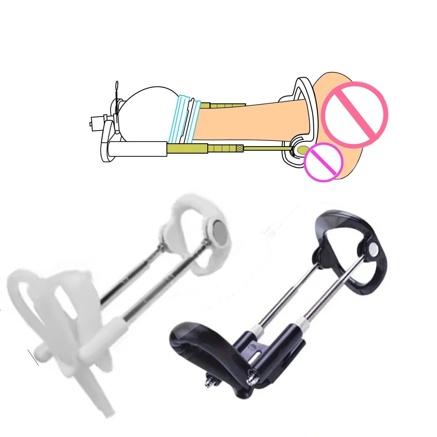 Penis Enlargement Device Cock Master Extender Penis Enlargement Stretch Clamp Vacuum Cup Men Penis Growth Traction Device