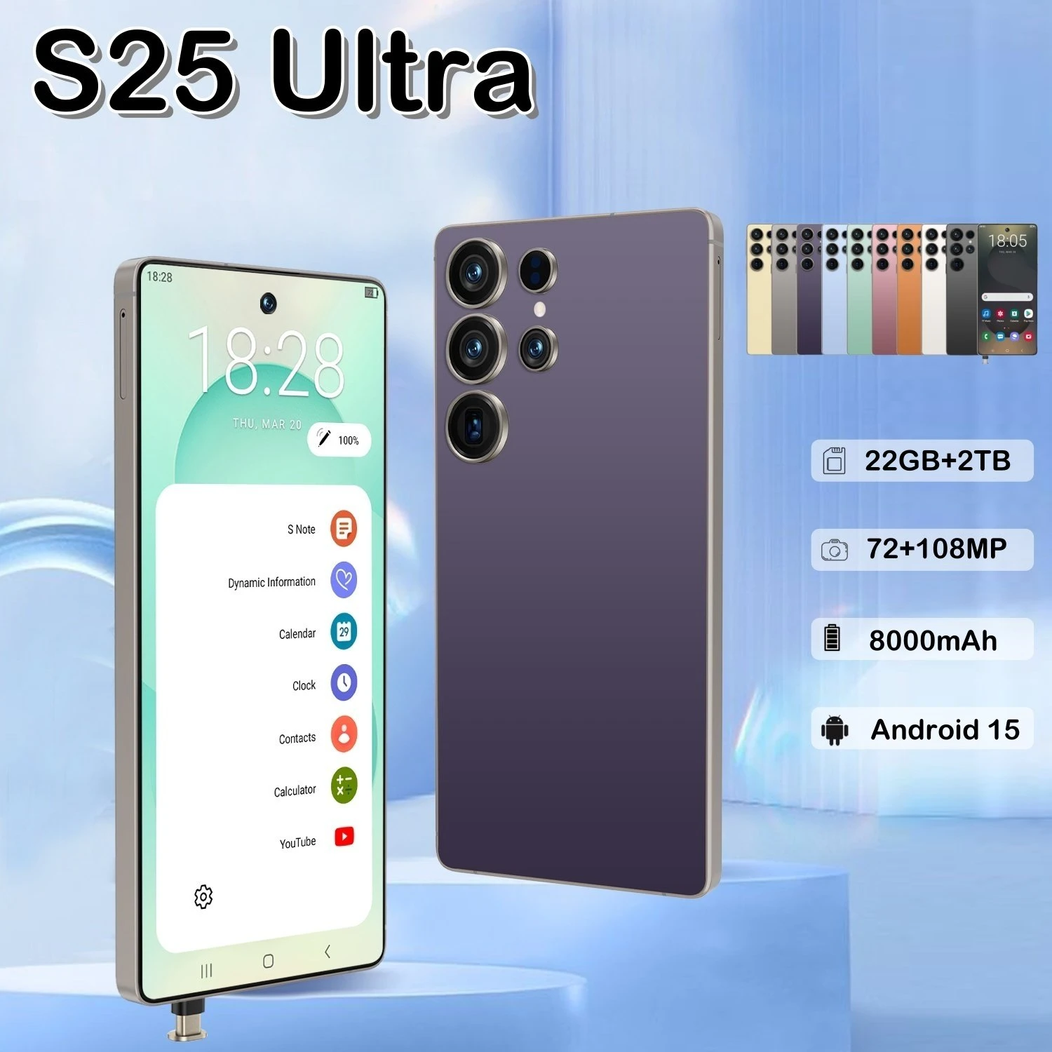 New original S25 Ultra intelligent 5G dual card dual standby global version phones Android 14 system 8000mAh battery