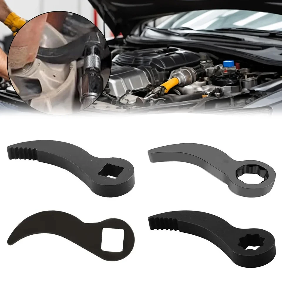 2pcs Ratchet Crowbar Adapter Head Tools Pry Bar Wrench Crowbar Adaptor Head Tool Half Shaft Removal Tool 1/4" Drive