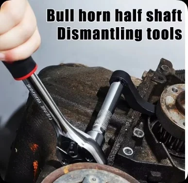 Angle Type Half Axle Disassembly Tool,Drive Pry bar Adapter used for Open-end Wrenches,Disassembling Axles Repair Tool