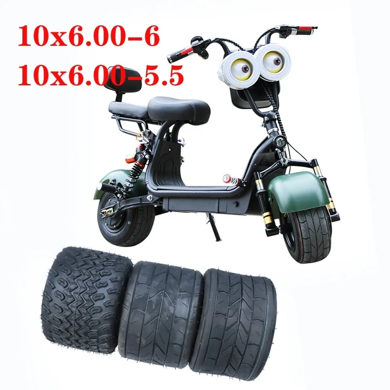 Motorcycle Tubeless Tires for Halei Electric Vehicle Mini Citycoco 10 Inch 10x6.00-5.5 10x6.00-6 Widened Vacuum Tyres