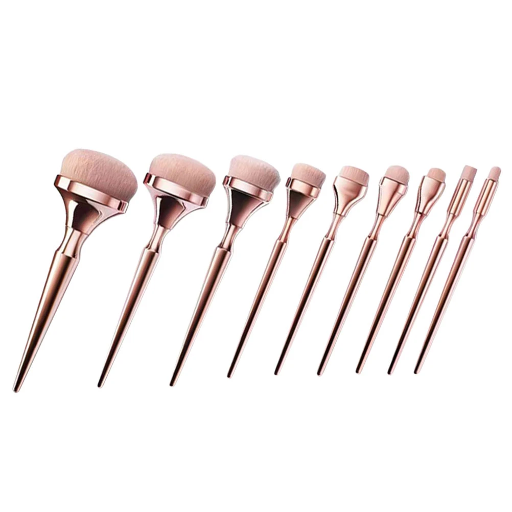 9pcs Makeup Brushes Set Foundation Highlighter Eye Shadow Blush Powder Soft Nylo