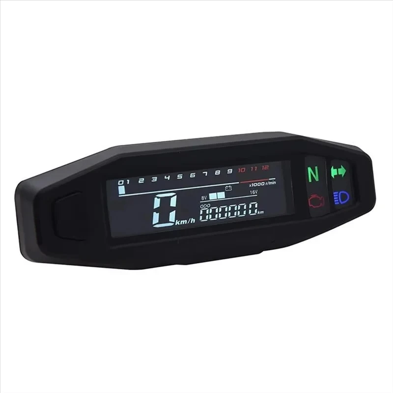 Motorcycle Speedometer Oil Gauge Tachometer Universal Digital Meters Instrument Cluster Turn Signal Light Indicator