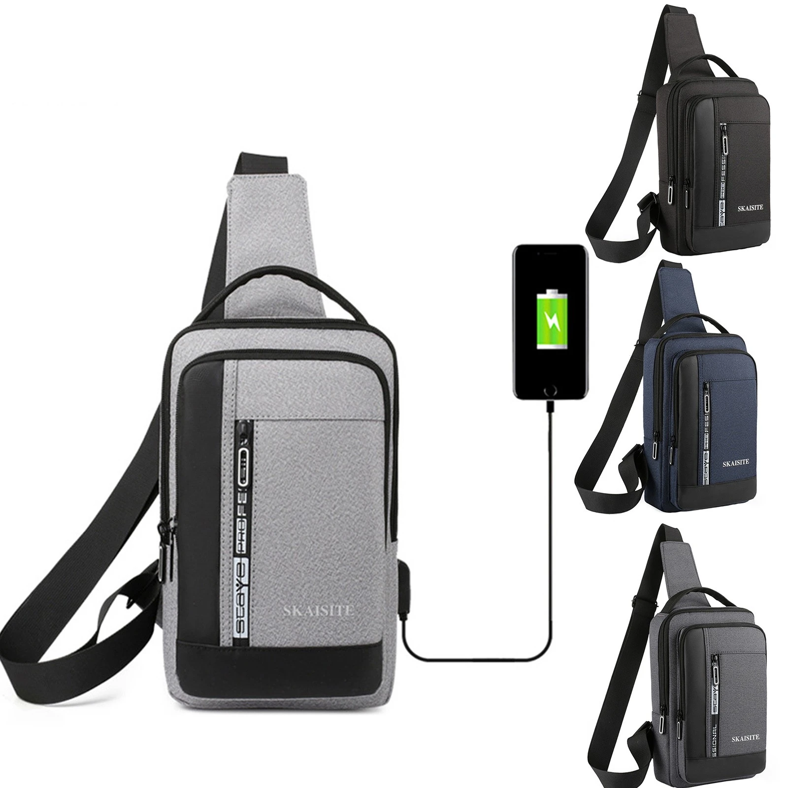 Messenger Bag Solid Color Cloth Outdoor Leisure Customize Chest Bag Men Shoulder Trendy Woman Clothing Accessories