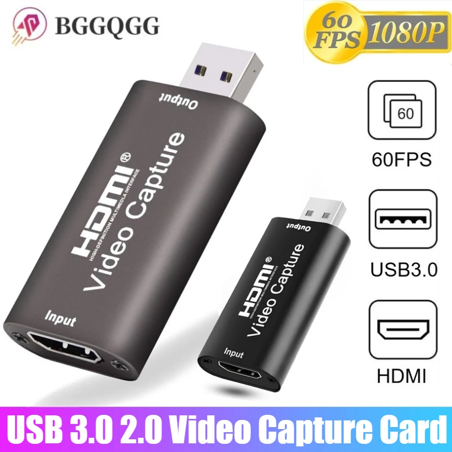 4K USB 3.0 Video Capture Card 1080P USB 2.0 HDMI Game Grabber Box for PS4 DVD Camera PC Recording Placa De Video Live Streaming