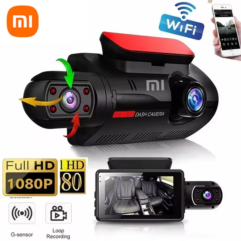 New HD 1080P Dual Lens Dash Cam for Cars BlackBox Car Video Recorder with WIFI Night Vision G-sensor Loop Recording Dvr Camera