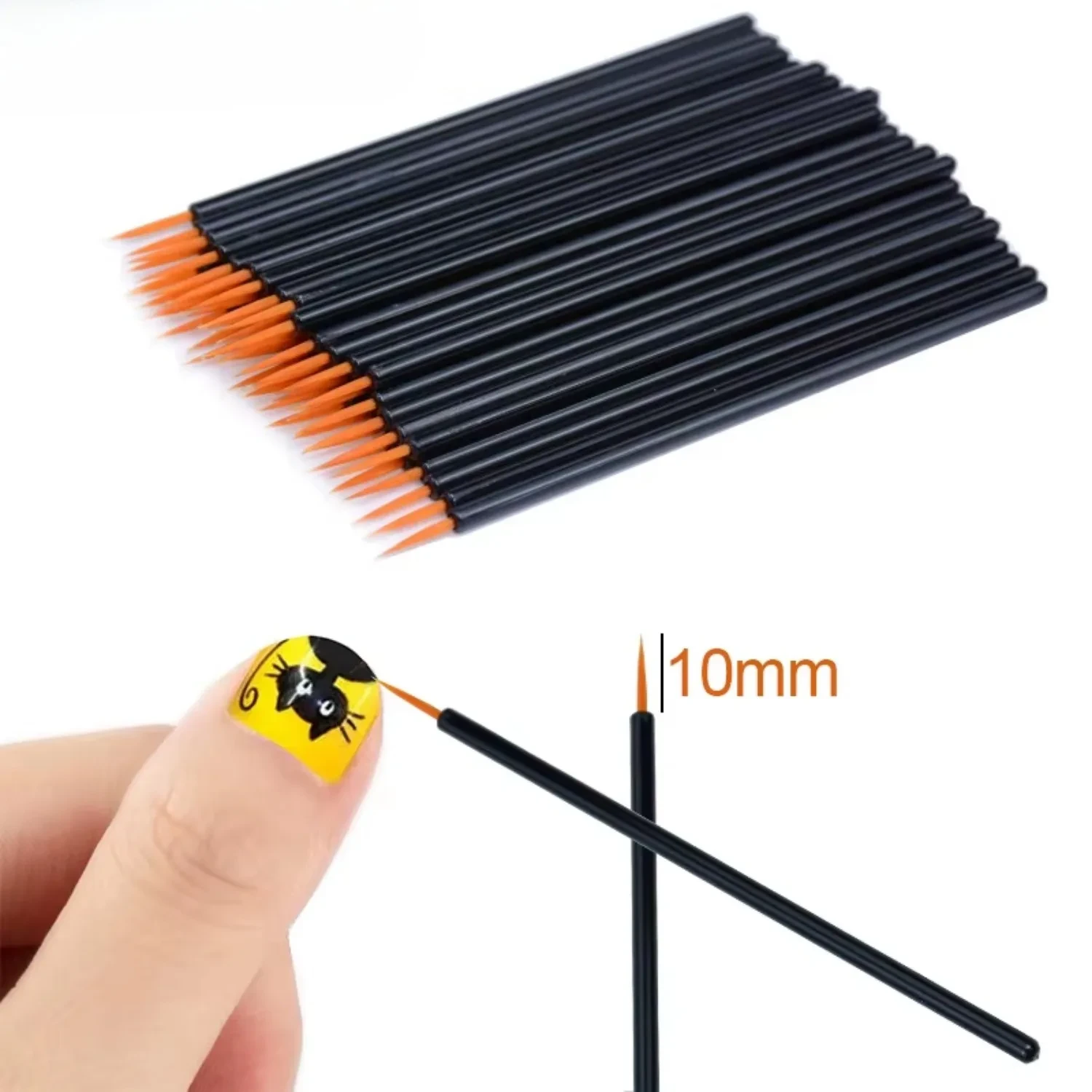 Reusable 50pcs/lot Gel Liner Nail Art Brushes Painting Pen Disposable Eyeliner Beauty Eyeline Makup Tools
