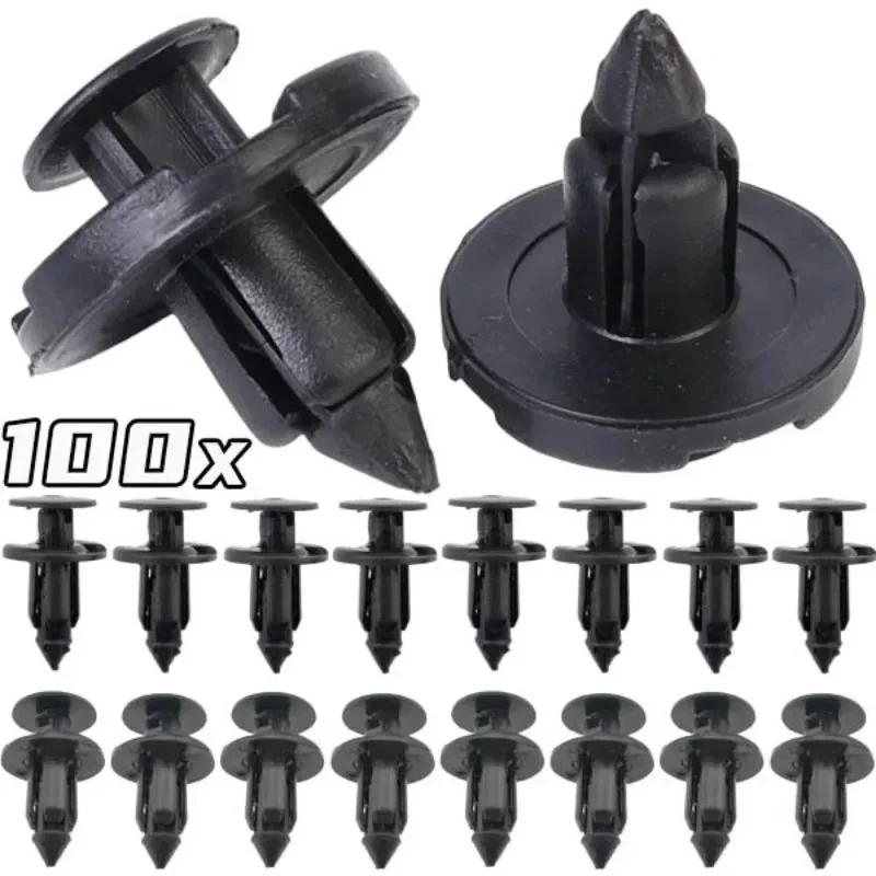 8mm Black Car Bumper Retainer Clips for GM Chevrolet Fender Liner Panel Plastic Fasteners Rivets Auto Body Push Pins
