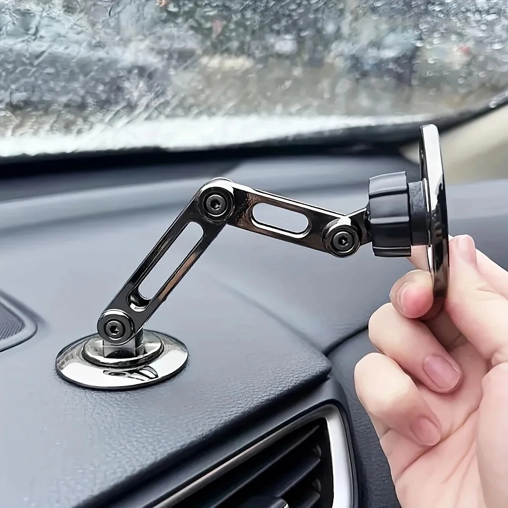 1 Universal Car Phone Holder, Magnetic Wall Mount, Rotating Design, Waterproof PC Material, Compatible with All Smartphones.