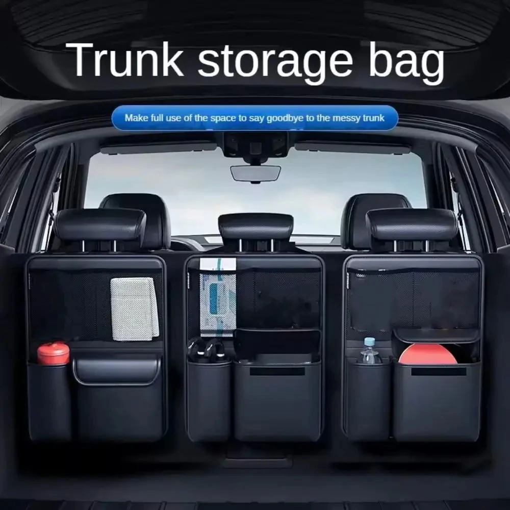 PU Leather Car Seat Back Organizer Multi-functional Multi-Pocket Backseat Storage Bag Portable Hanging Organizer