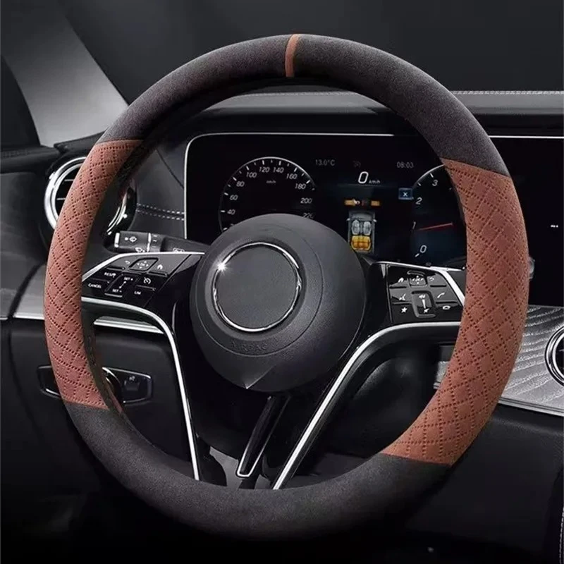 O Type Universal Car Steering Wheel Cover Breathable Anti Slip Car Decoration 37-38cm Steering Wheel Cover Accessories