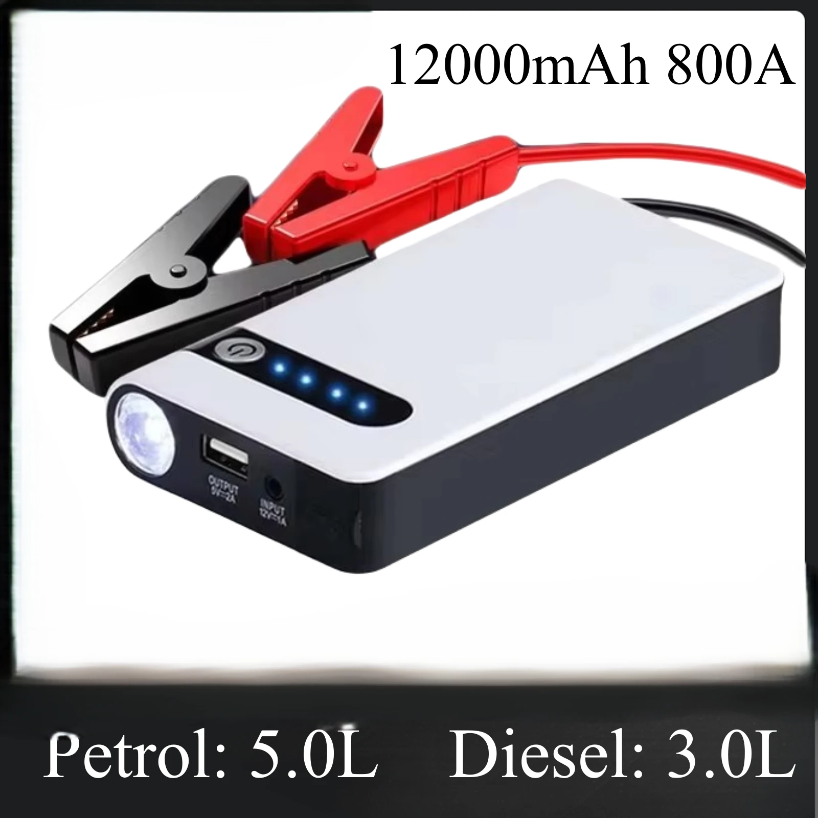 Car Battery Jump Starter 8000mAh Portable Car Battery Booster Charger 12V Starting Device Emergency Booster