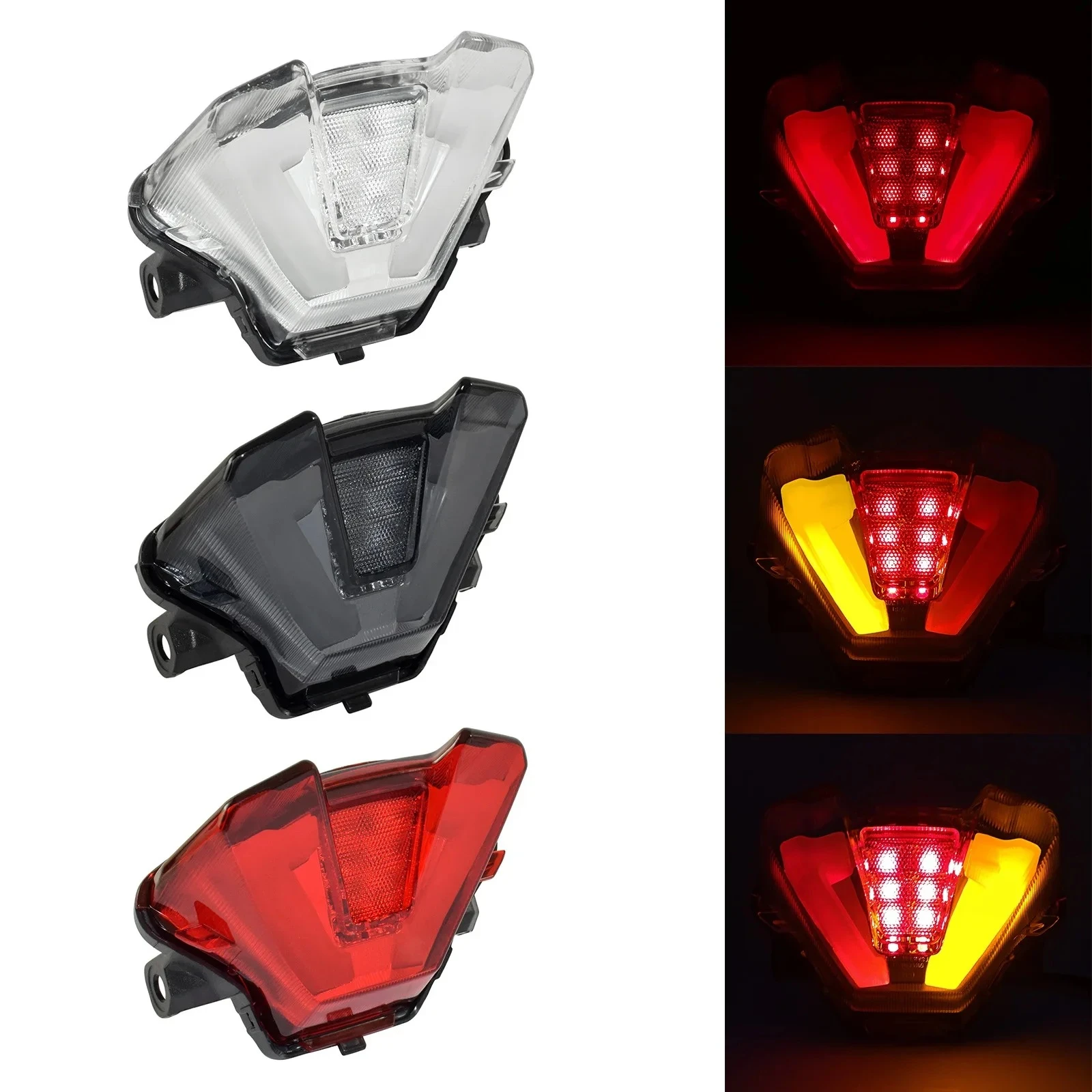 WAASE For YAMAHA MT07 MT-07 2021 2022 2023 2024 E-Mark LED Integrated Blinker Taillight Rear Tail Brake Stop Turn Signals Light