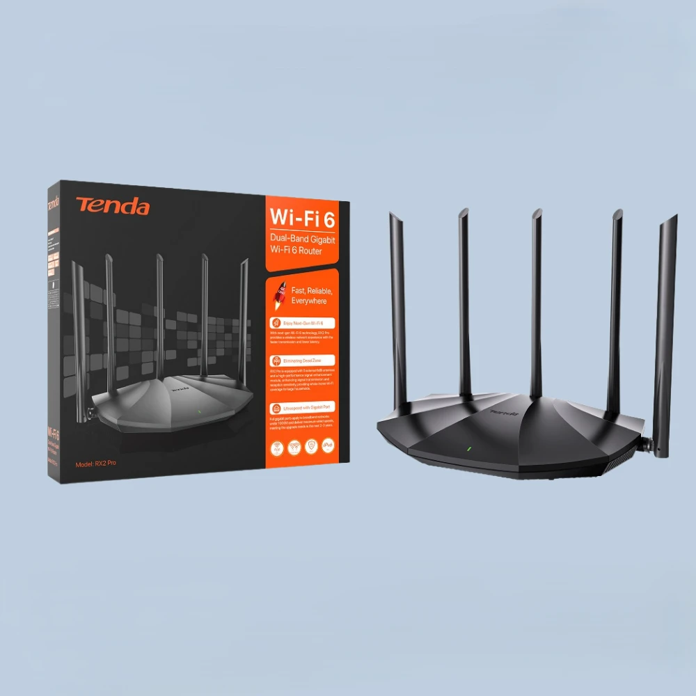 Tenda WIFI 6 Gigabit Router AX1500 RX2 Pro 1500mbps Dual-Band Wireless Repeater 2.4G&5Ghz AX1500 Tenda Internet WIFI MESH Route