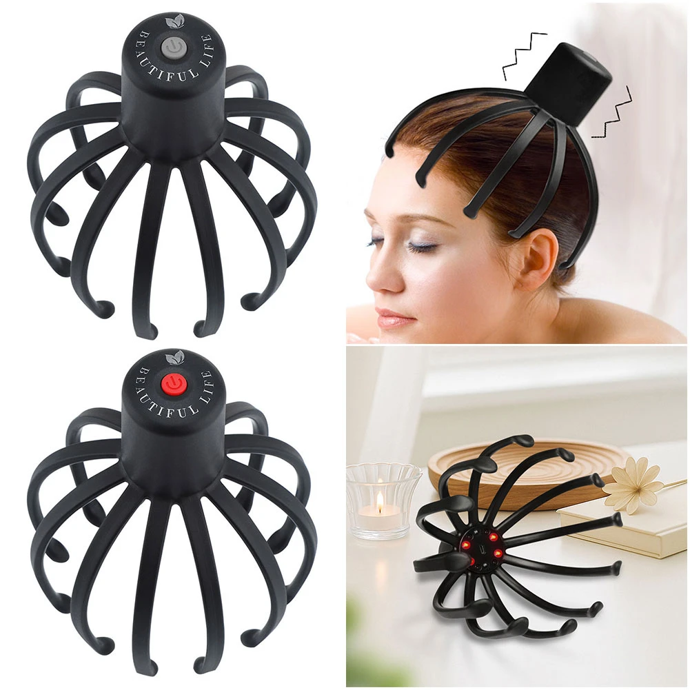 Cordless Portable Head Scratcher with 3 Modes Scalp Massaging Tool Octopus Scalp Massager for Home and Travel