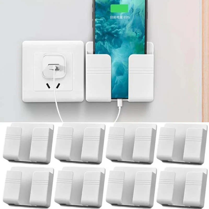 Multifunction Mobile Phone Holder Wall Mounted Organizer Storage Box Wall Remote Control Charging Dock Stand Organizer Bracket