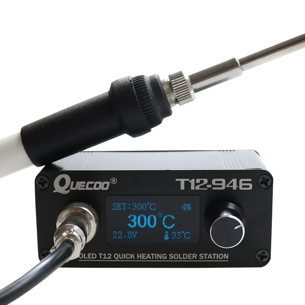 T12-946 Mini soldering station electronic bigger display Digital controller with 907 plastic handle iron tips no power source