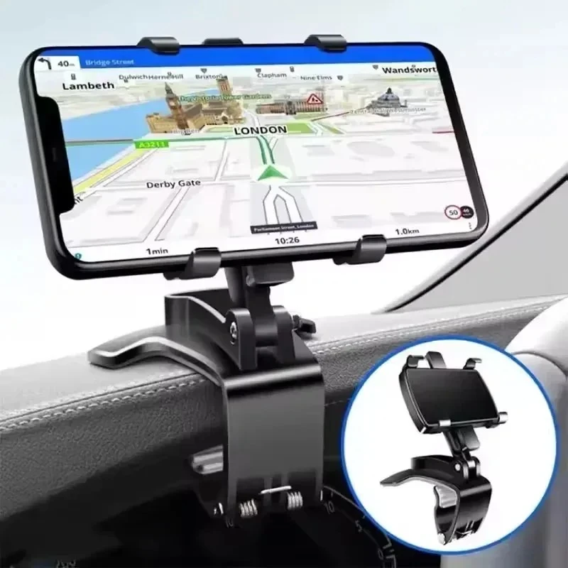 360 Degree Rotation Car Phone Holder Stand Universal GPS Bracket Dashboard Clip Mount Car Mobile Phone Support in Car For iPhone
