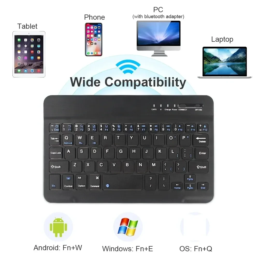 Wireless Bluetooth Keyboard 2.4G Mini Keyboard Russian/English Keycaps Rechargeable Gaming Keyboard For Laptop MacBook iPad PC