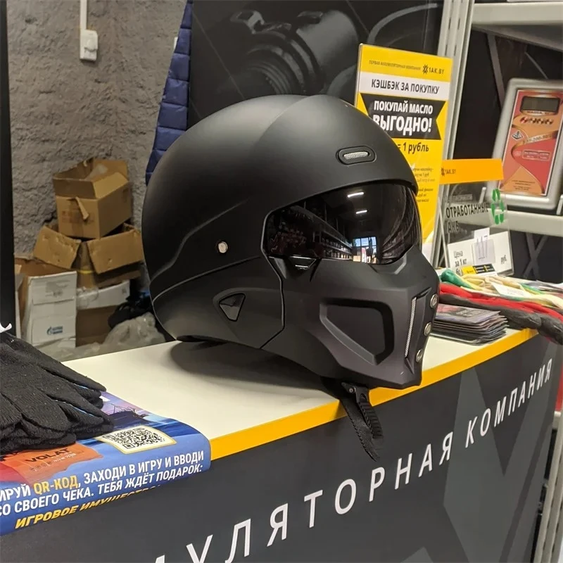 2023 New Scorpion Casco Retro Motorcycle Cascos Moto Locomotive Personality Multi-purpose Combination DOT Half Helmet