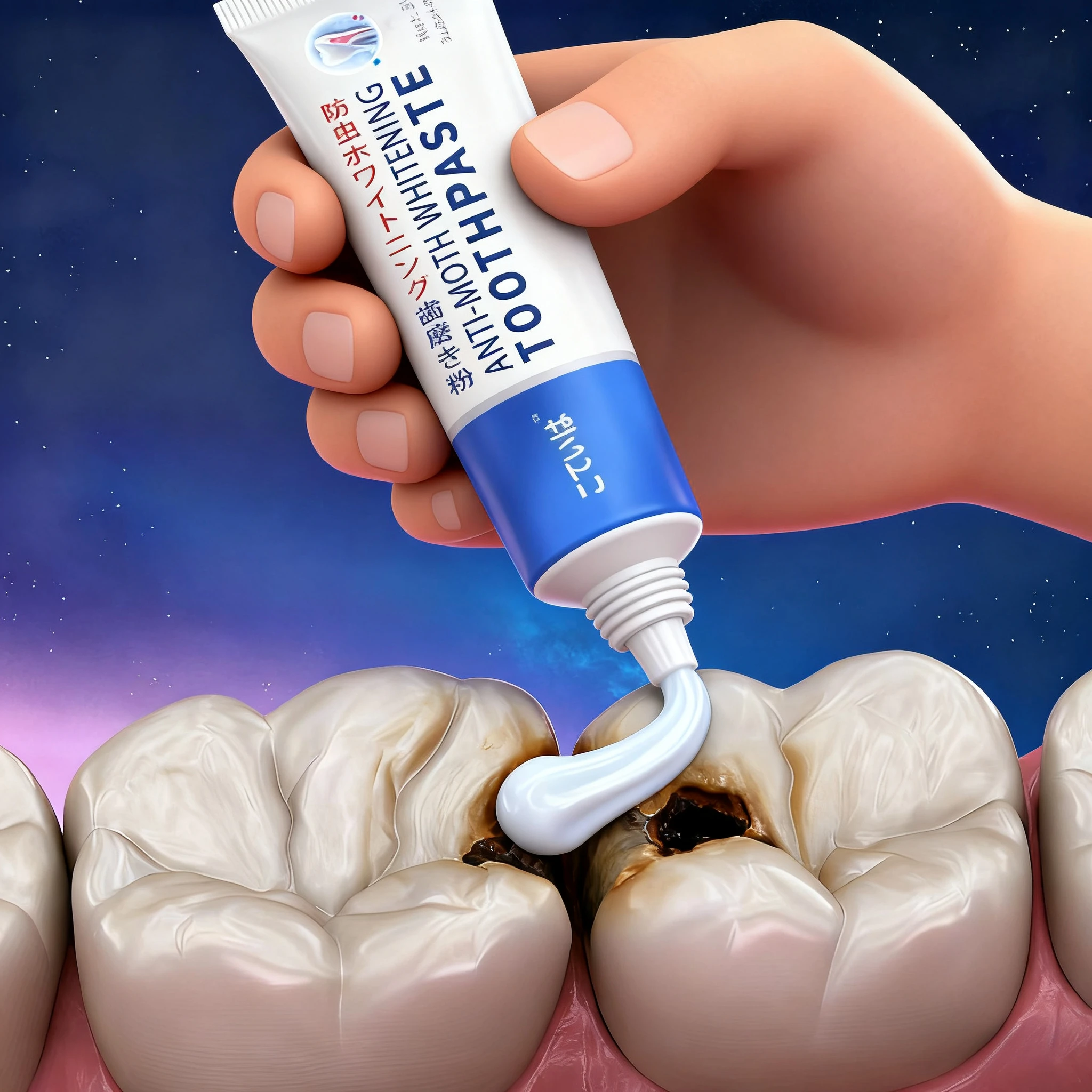 Toothpaste for oral cavities, prevention of cavities, and effective removal of Toothpaste for oral cavities