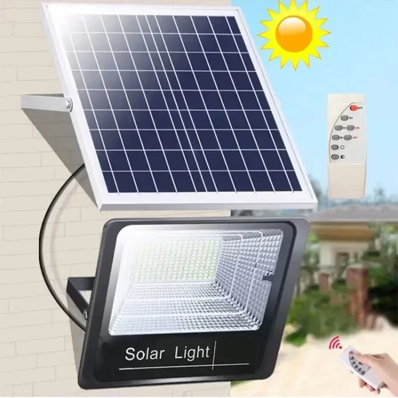 30W 1000mAh Solar Flood Lights Remote Control Powered Spotlight Outdoor Waterproof IP67 Villa Street Lamp Adjustable Angle