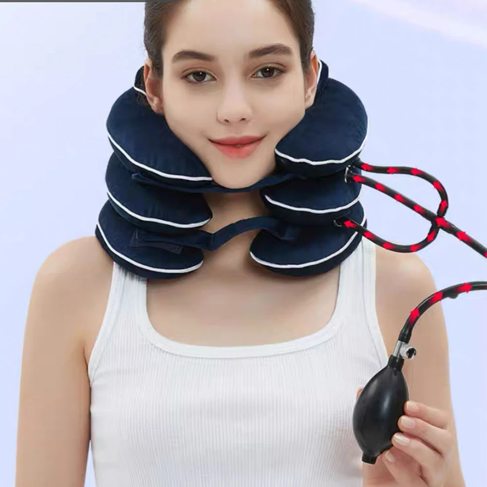 Cervical Neck Traction Device,Relief for Chronic Neck & Shoulder Alignment Pain,Inflatable Neck Stretcher Collar for Neck Relief