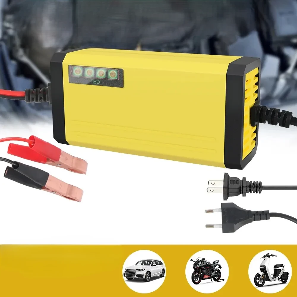 12V 2A Car Battery Charger 220V Power Puls Repair Charger Wet Dry Lead Acid Battery LED Display Moto Truck Battery Charger