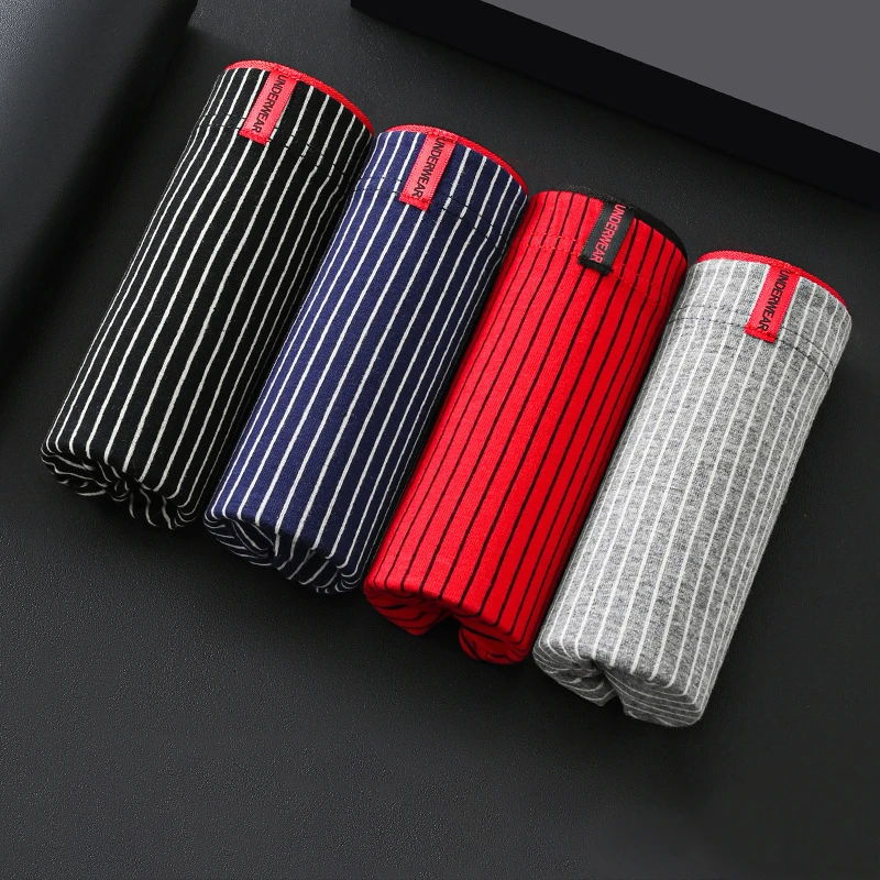 4Pcs Men's Boxer Shorts Cotton Underwear Sexy Panties Man Short Homme Underpants Male U Convex Lingerie