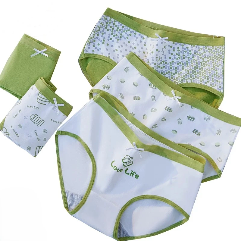 5Pcs/Set Women's Cotton Panties Breathable Underwear Fashion Print Girls Briefs Sexy Low-Rise Ladies Underpants Female Lingerie